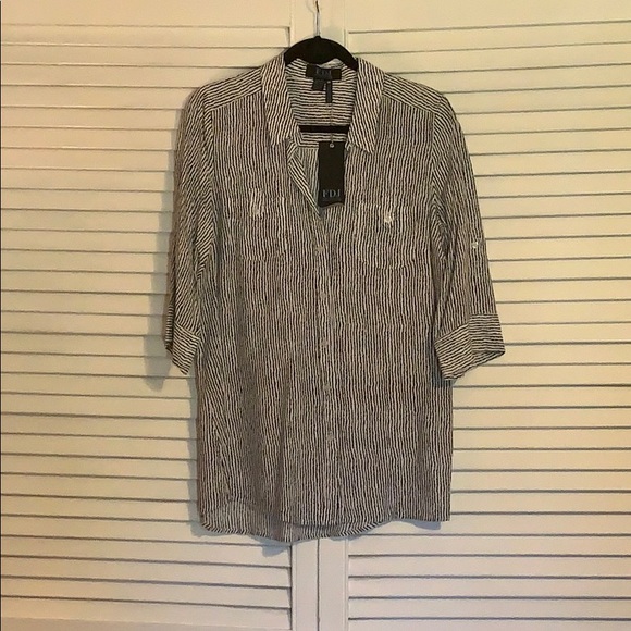 FDJ Button Down Blouse - Picture 1 of 6